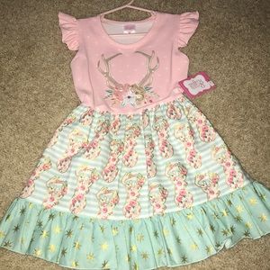 RicRac and Ruffles Deer Dress